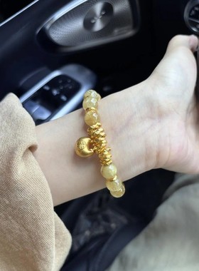小胖福发晶手链复古新中式精致时尚百搭小众设计轻奢招财运转手链