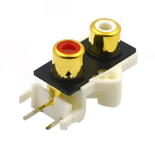 2-position gold-plated vertical RCA terminal solder plate type