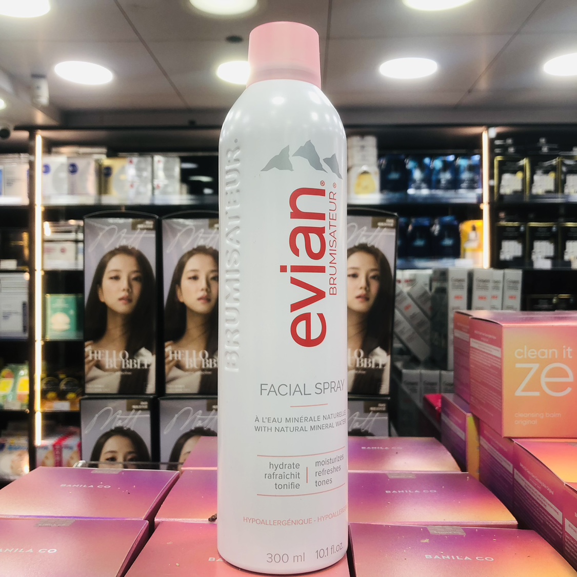 香港代购 Evian依云天然矿泉水喷雾爽肤水补水保湿大喷300ML包邮