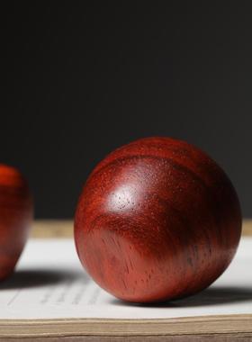 花梨木苹果柿子雕刻手把件汽车茶桌客厅摆件圣诞节平安夜送礼佳品