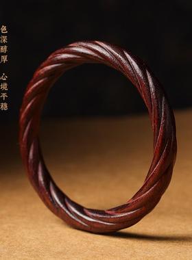 檀木手镯木坊文艺复古国风气质女紫檀绿檀手环镯子古典之清雅淡香