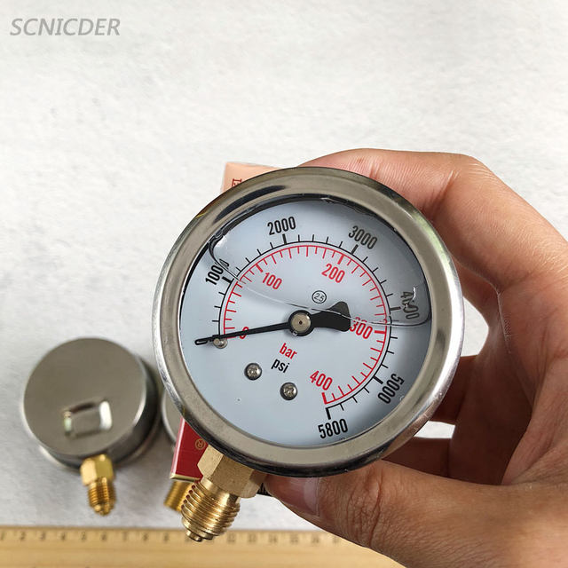 Filling-16BAR thread G1/4 air pressure gauge 400bar