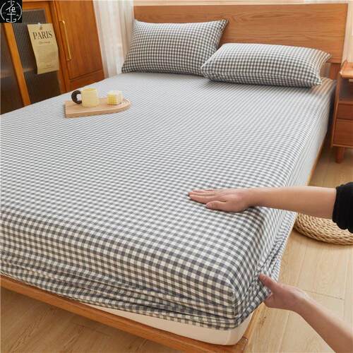 100% cotton fitted sheet bedsheet mattress protector cover - 图0