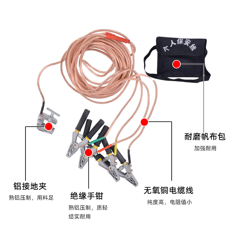 个人保安线/低压接地线/携带型短路接地线、0.4kv接地线夹保电阻 - 图0