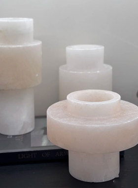 轻奢高档云石花瓶摆件样板间售楼部家居大理石洞石玉石插花器装饰