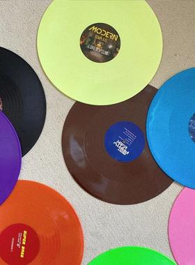 创意彩色仿真黑胶唱片碟生日摆件复古墙面样板间酒店音乐陈列道具