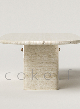 法式2025新款轻奢高级感天然罗马洞石椭圆形餐桌设计师款别墅饭桌