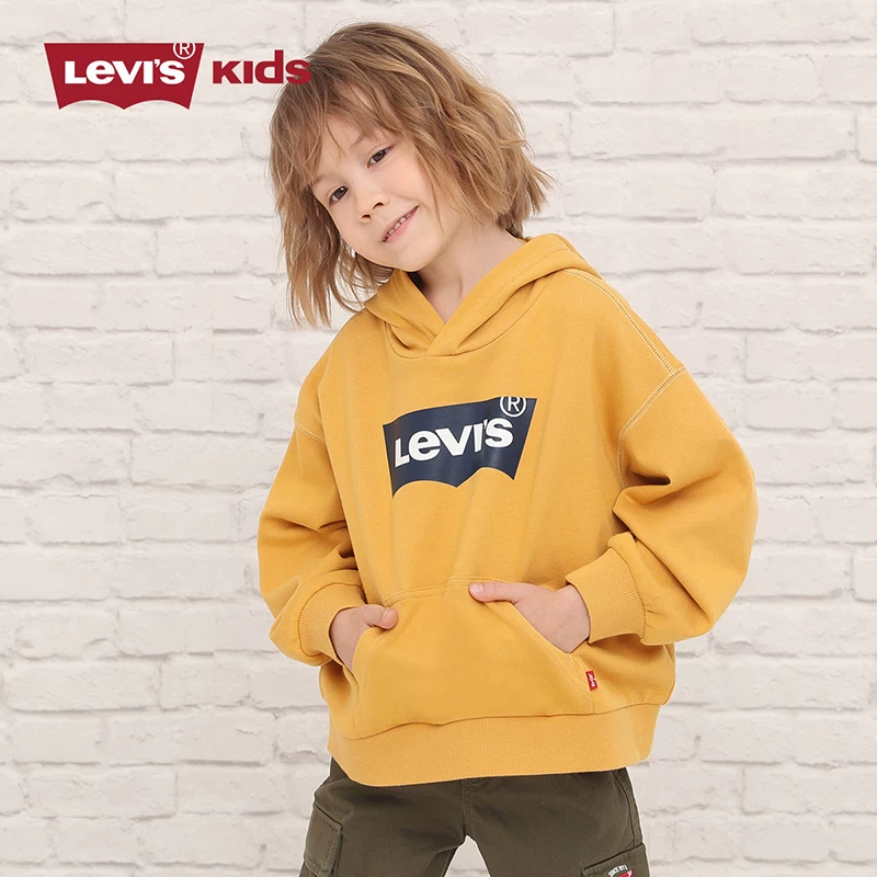 Футболка-толстовка из хлопка от Levi's для мужчин и женщин, детская одежда, для подростков