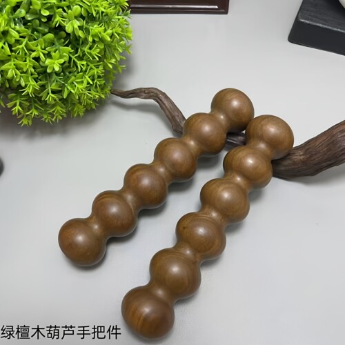 紫光檀木葫芦手把按摩手捻糖葫芦绿檀木竹节棍高油高密盘玩实木 - 图0