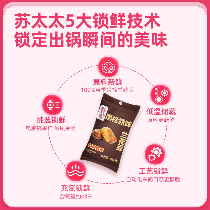 苏太太黑松露味兰花豆88g袋 拍五件香菜味蚕豆炒货零食小吃下酒菜