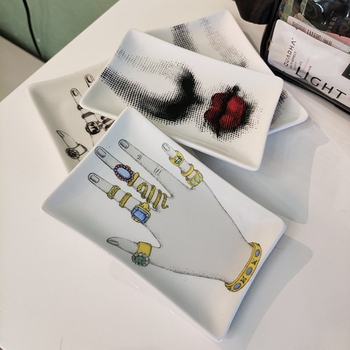 现货简约展台珠宝收纳盘戒指珠宝托盘展示盘置物盘北欧陶瓷 - 图0