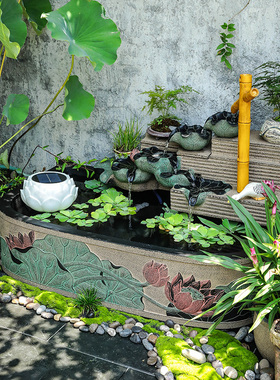 陋石坊庭院鱼池造景新中式流水器喷泉假山水景观露台流水装饰摆件