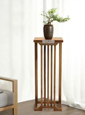 陋石坊阳台花架置物架实木摆件客厅室内绿萝盆花架子落地式多肉架