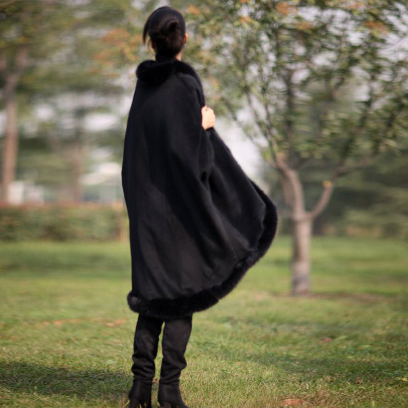 2020秋装新款毛呢斗篷外套蝙蝠袖全 nichnoey女装毛呢外套