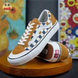 Laoman Vans Style 36 Синяя, желтая и белая шашка, сшивая низкоотежные мужские и женские кроссовки VN0A3ZCJ25U