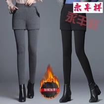 Cant get the ball] Garvelour thickened fake two-piece underpants female winter external wearing elastic shorts skirt warm and high waist and little leggings