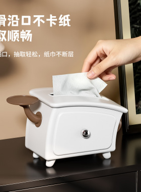 复古可爱弯腰桌面抽屉纸巾盒