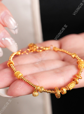 VISING古法S925星月金盘缠手链手饰