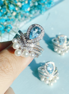 VISING珠宝托帕石皇冠戒指