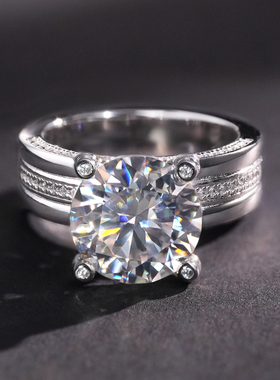 V姐5克拉钻戒同款莫桑钻石戒指