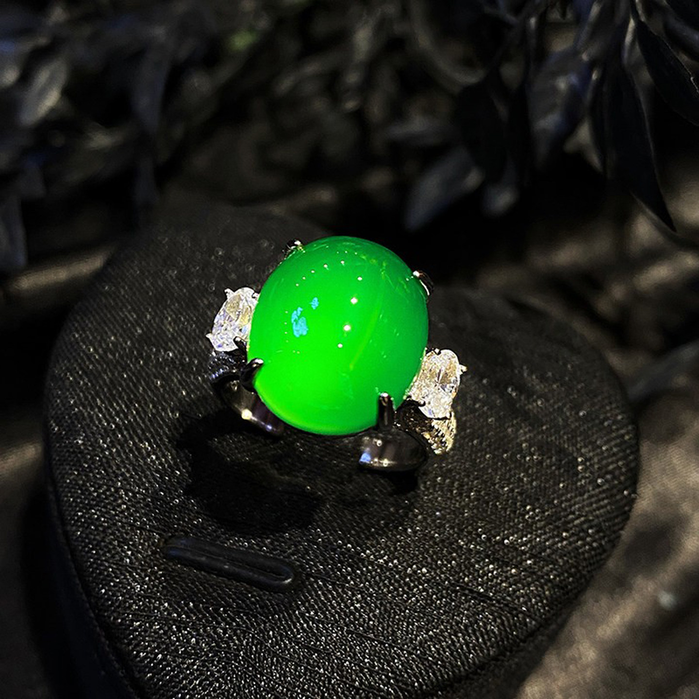 VISING马料绿玉髓玛瑙戒指甜筒手饰镶嵌气质大方媲美翡翠S925银,淘宝优惠券,粉丝福利购,淘宝优惠卷