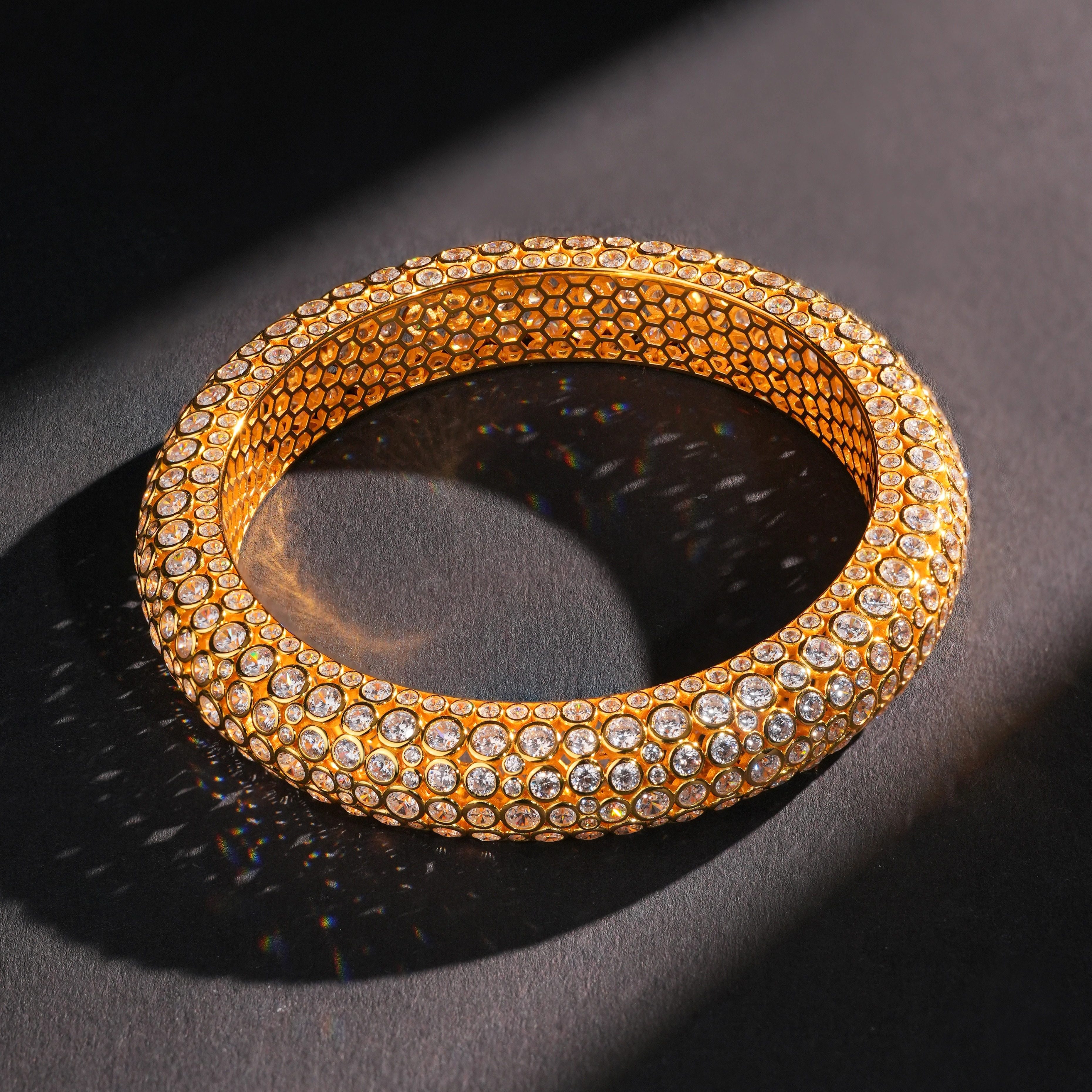 VISING珠宝爆闪满天星黄金色银色手镯S925银镯子,淘宝优惠券,粉丝福利购,淘宝优惠卷