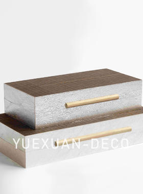 简约现代实木首饰盒收纳盒摆件售楼处样板间酒店展厅家庭高端家具