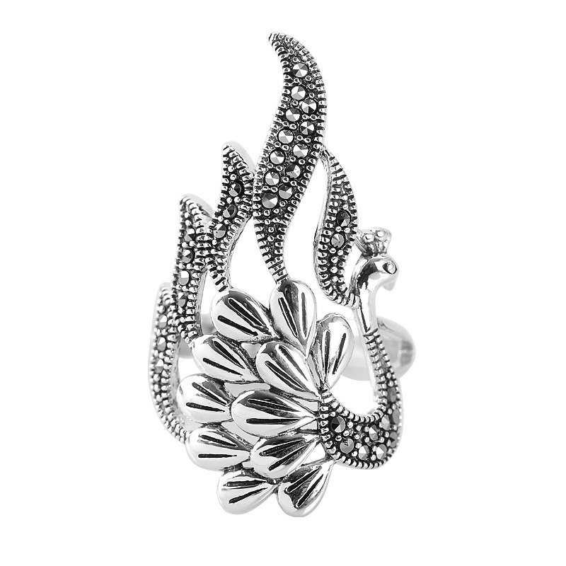 帛妃925银复古泰银民族风古典指环 帛妃戒指/指环