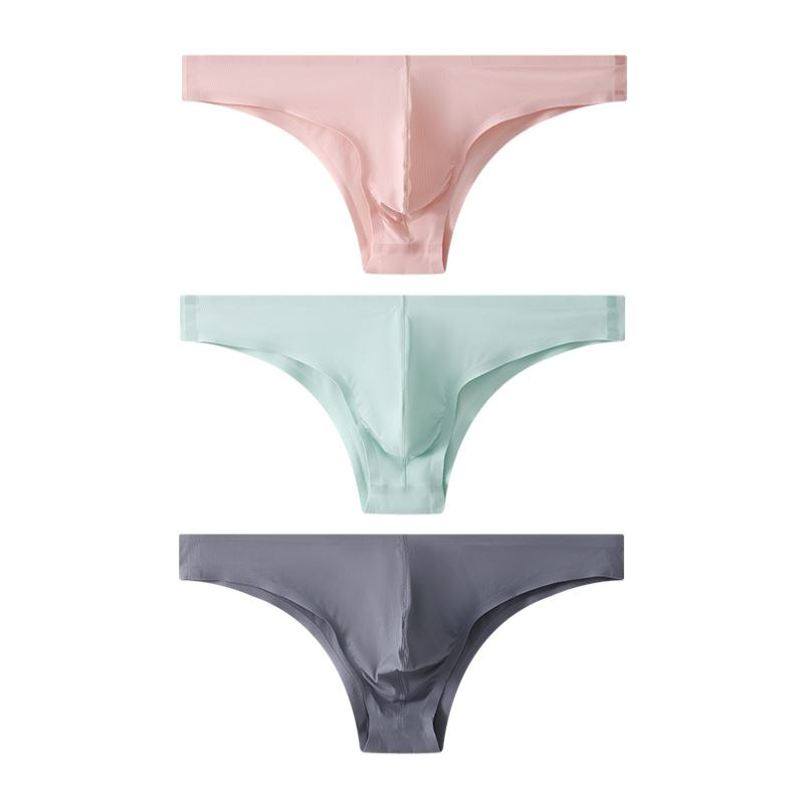 一片式纯色男士性感內褲冰丝无痕性感半超薄透明U凸囊袋三角内裤,淘宝优惠券,粉丝福利购,淘宝优惠卷