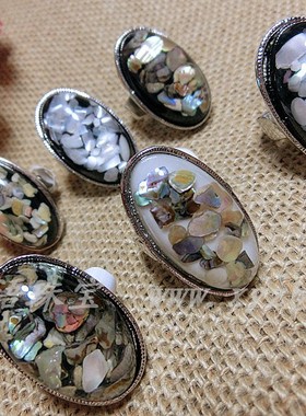 碧玺红绿宝紫龙晶黑曜石戒指包邮