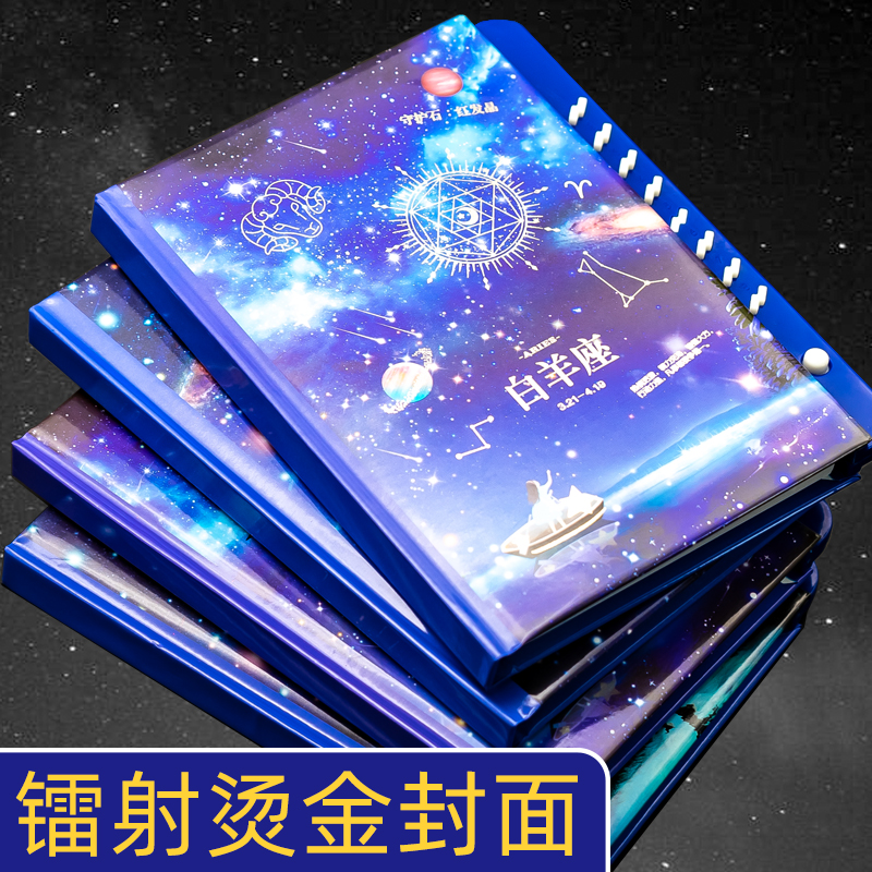 十二星座密码笔记本带锁日记本本子批发学生奖励文具用品小学生奖品创意少女精致实用生日礼物梦幻星座密码本-图0