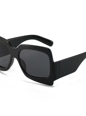 女圆脸潮流厚边粗腿墨镜撞色眼镜