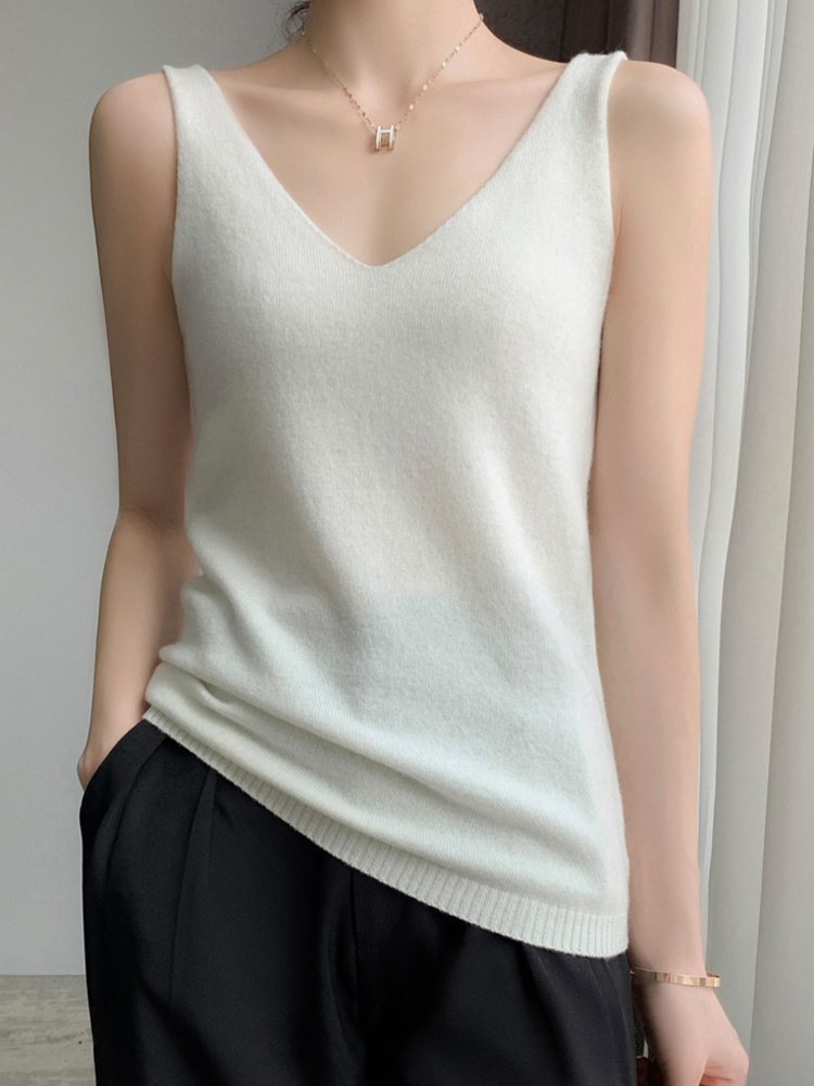 修身100纯羊毛吊带V领百搭小背心女内搭针织打底衫秋冬羊绒短毛衣,淘宝优惠券,粉丝福利购,淘宝优惠卷