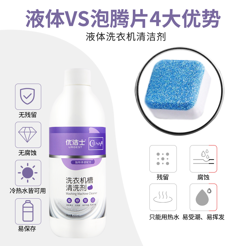 优洁士旗舰店优洁士洗衣机槽清洗剂家用全自动滚筒波轮式神器杀菌非泡腾清洁片0