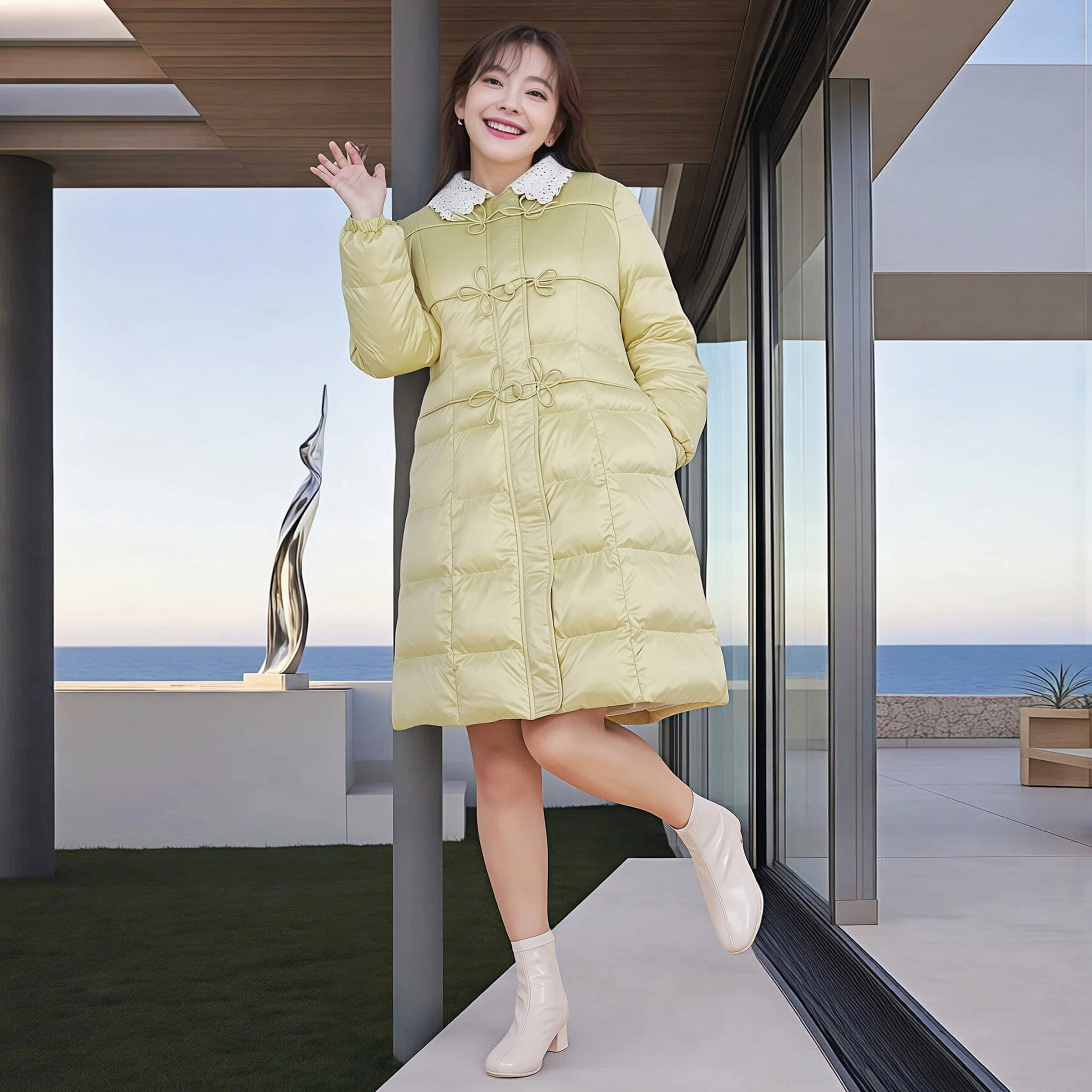 冬季大码女装保暖棉衣胖MM中长款文艺手工盘扣加厚生物绒棉服外套,淘宝优惠券,粉丝福利购,淘宝优惠卷