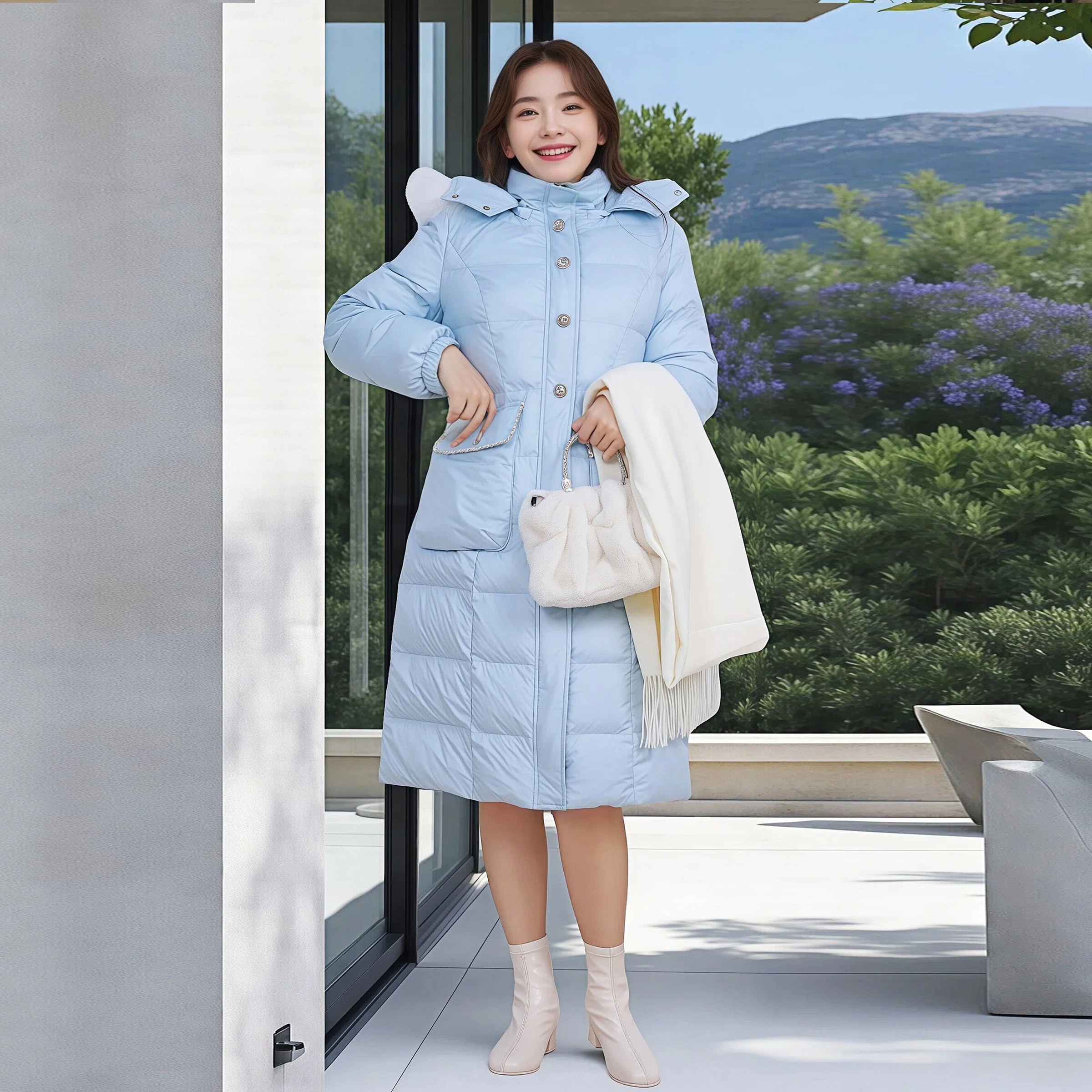 保暖颜值大码女装冬装棉衣胖MM中长高级感钉珠大口袋加厚棉服外套,淘宝优惠券,粉丝福利购,淘宝优惠卷