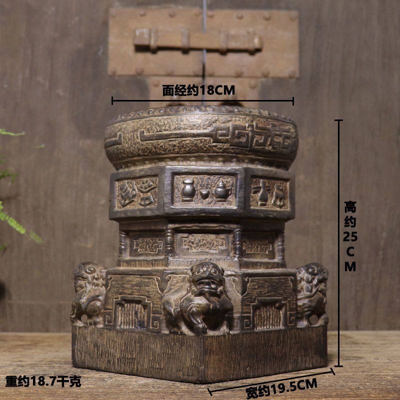 石雕青石雕刻仿古做旧八宝狮子石墩花盆底座中式复古古典装饰摆件,淘宝优惠券,粉丝福利购,淘宝优惠卷