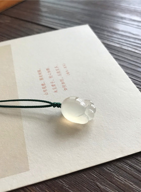 玉髓小猫吊坠巴西冰透少女可爱