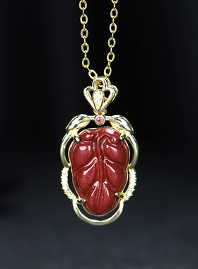 吊坠高含量朱砂金枝玉叶四件套