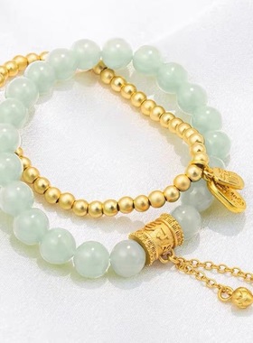 烟火人家孙千同款手链陶姝娜绿珠串珠手串新中式复古国风轻奢手饰