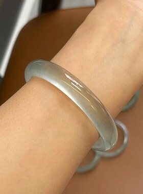 天然翡翠色油青色手镯蓝色玉石