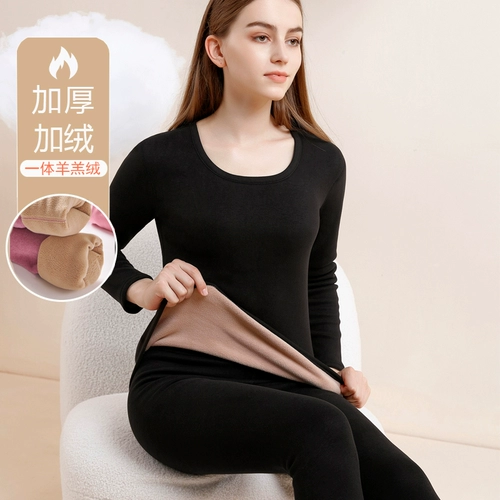 Бархатное удерживающее тепло нижнее белье, утепленный комплект, хлопковое термобелье, зимний свитер, увеличенная толщина