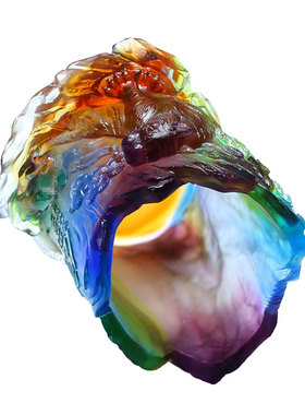 琉璃虎啸山河笔筒虎年新品时尚创意家居装饰品办公桌书房礼品刻字