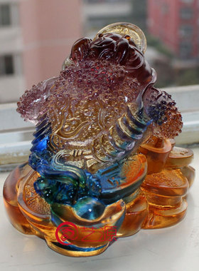 烧制琉璃风水搬迁金蟾工艺礼品