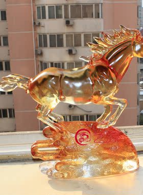 琉璃马到成功领导升迁摆件送客户