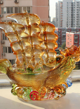 琉璃庆典旺事业一帆风顺工艺品