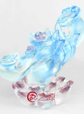 如意琉璃佛手结缘乔迁新居艺术品