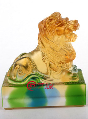 琉璃高档创意商务艺术品狮子印章