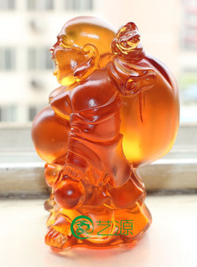 琉璃赐福镇宅保平安结缘弥勒佛像