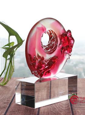 琉璃创意朋友同事风结婚礼物摆件